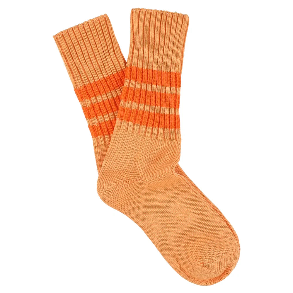 Women Crew Stripes Socks — OFF ORANGE / BRIGHT ORANGE