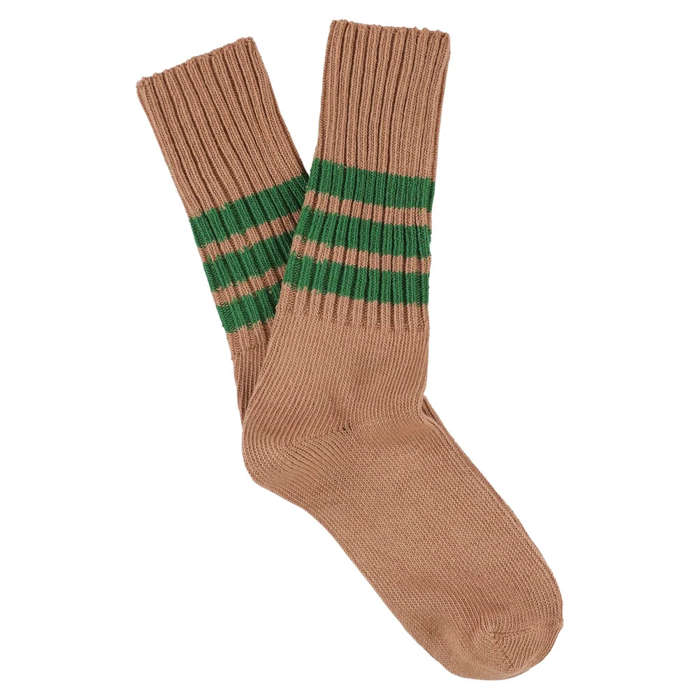 Women Crew Stripes Socks — PINK / GREEN