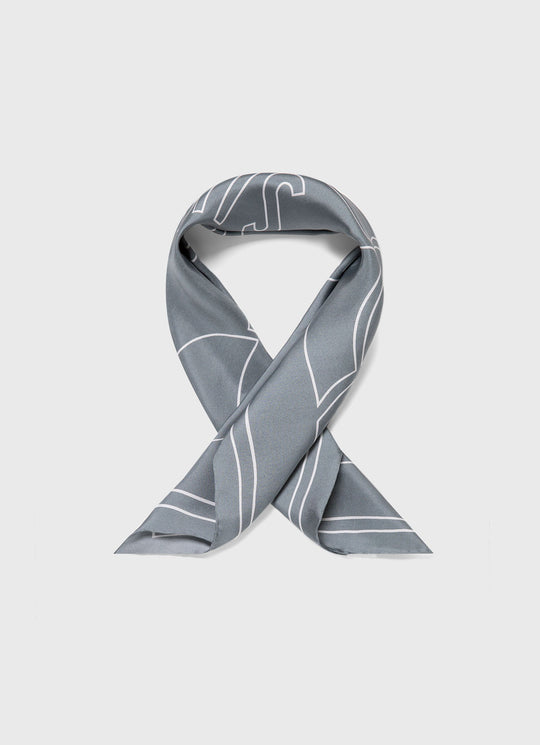 Linear Silk Scarf — SMOKE GREEN