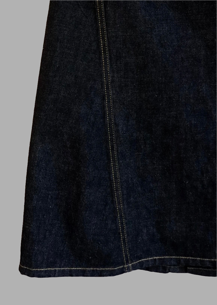 Garner Denim Skirt — BLACK