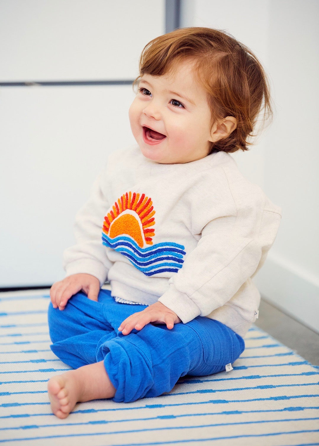 Felias Double Voile Baby Trousers — COBALT