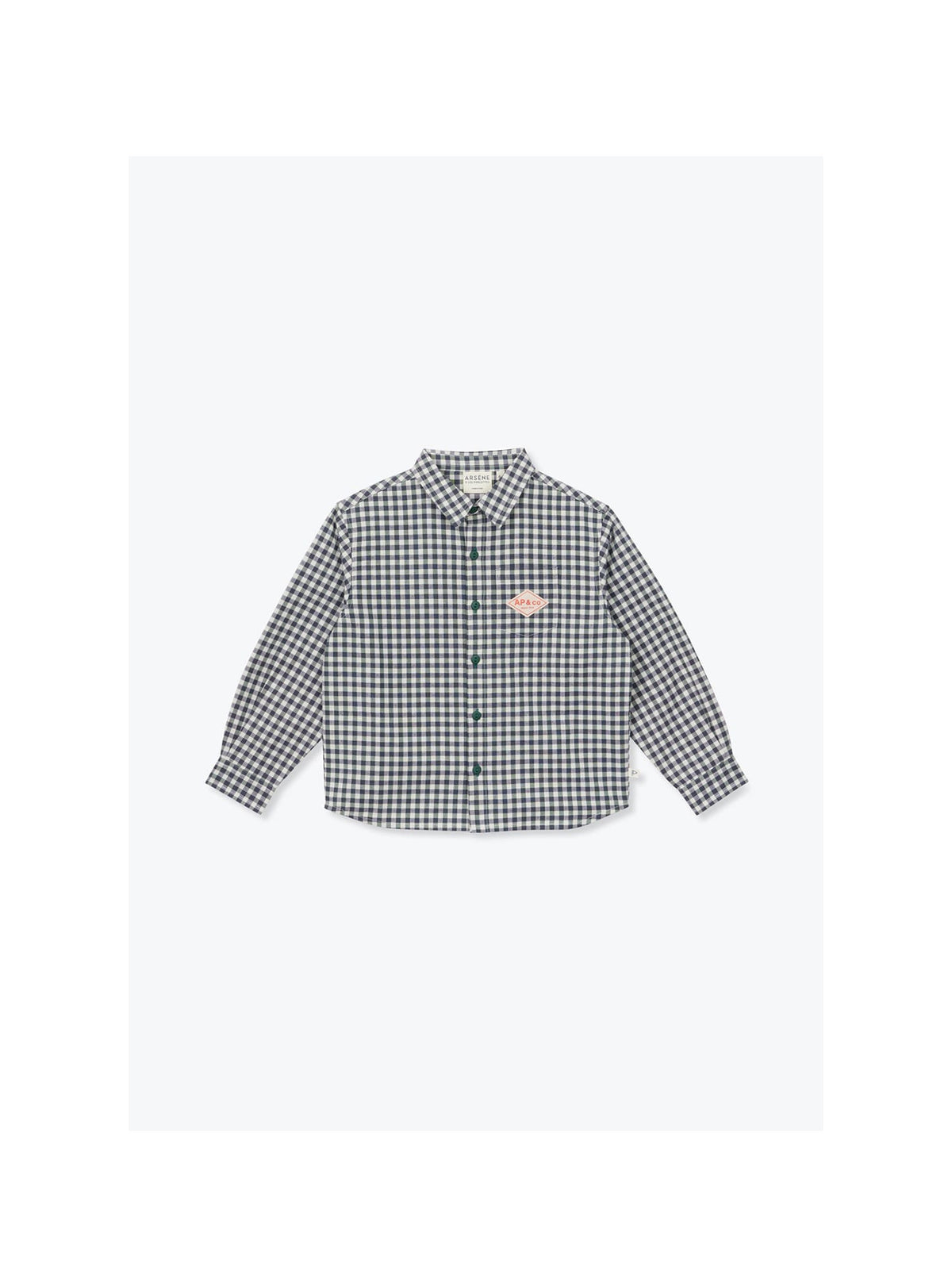 Gaetan Gingham Shirt GOTS  — GREEN