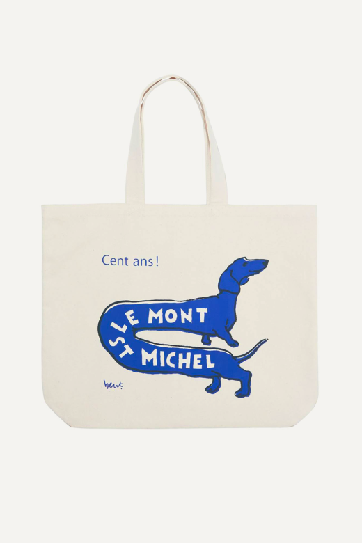 Dog Tote bag — OFF WHITE / BLUE / RED