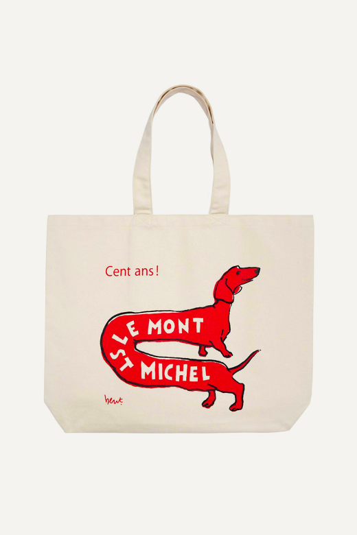 Dog Tote bag — OFF WHITE / BLUE / RED