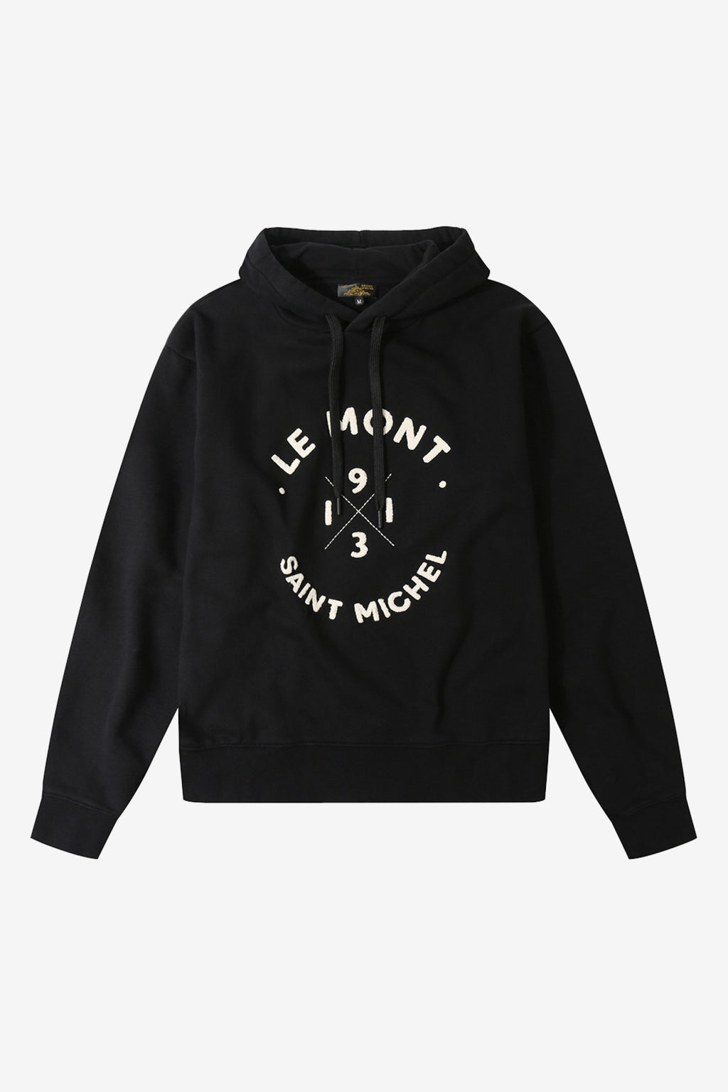 Tiny Logo Brushed Cotton Hoodie — BLACK