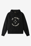 Tiny Logo Brushed Cotton Hoodie — BLACK