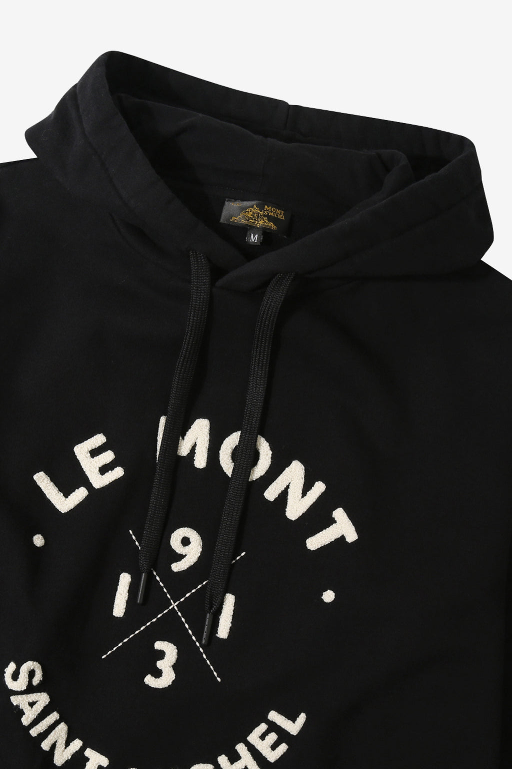 Tiny Logo Brushed Cotton Hoodie — BLACK