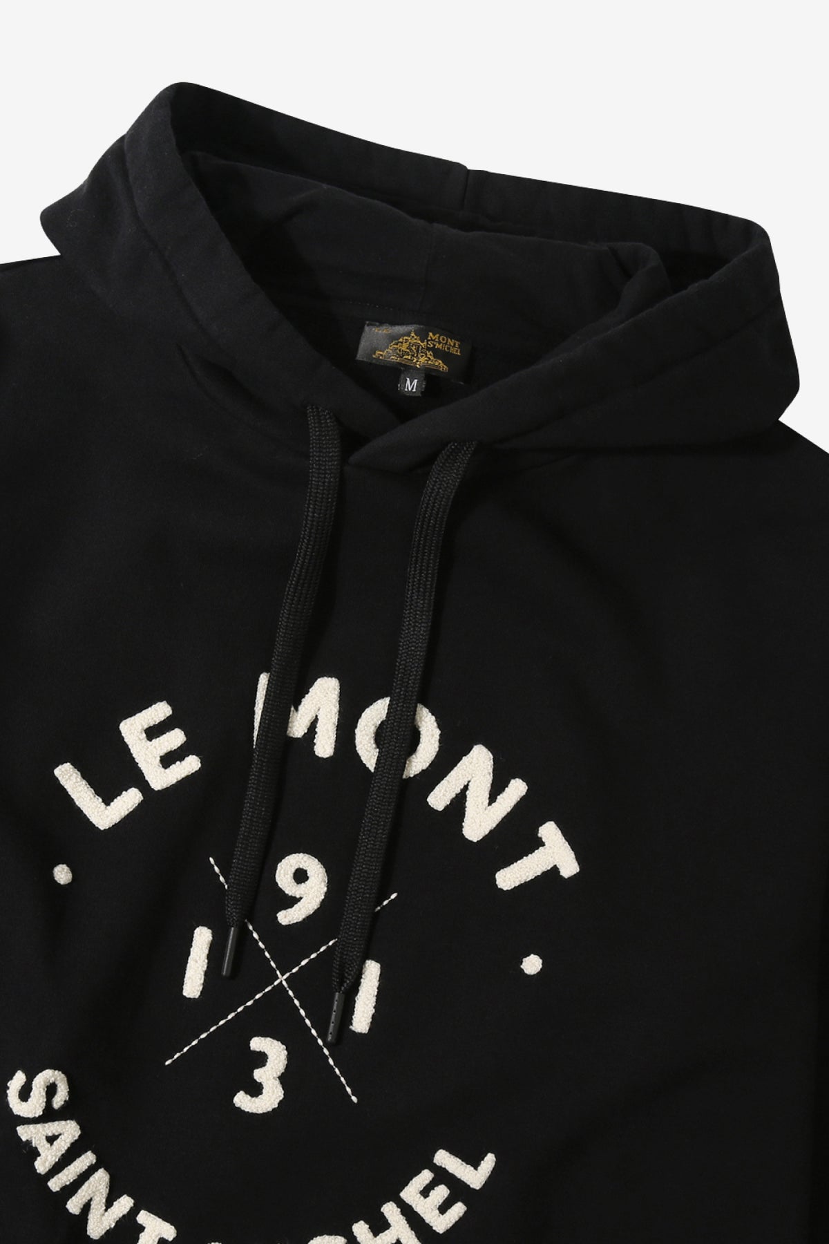 Tiny Logo Brushed Cotton Hoodie — BLACK