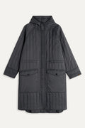 Mandy Quilted Overcoat — CHARCOAL