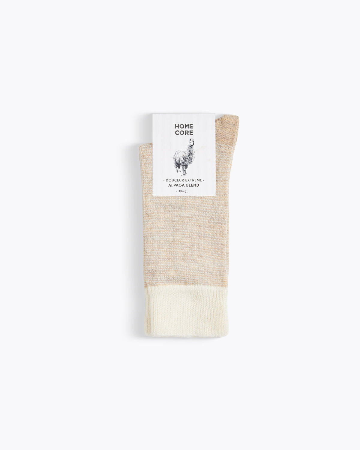 Alpaca Stripes Socks — BEIGE