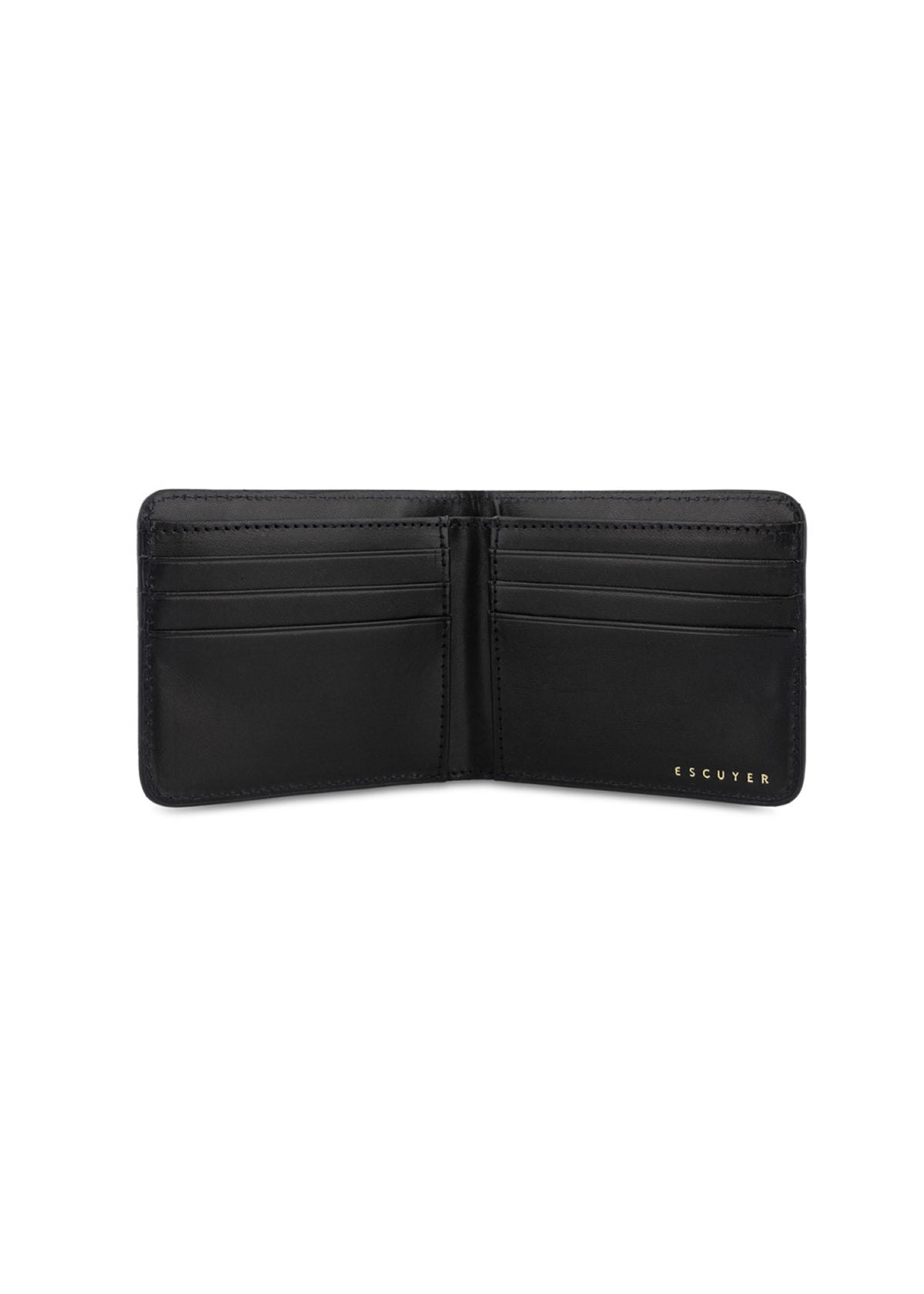 Billfold Leather Wallet — BLACK BLUE