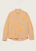 Dean Linen Cotton Check Shirt — YELLOW