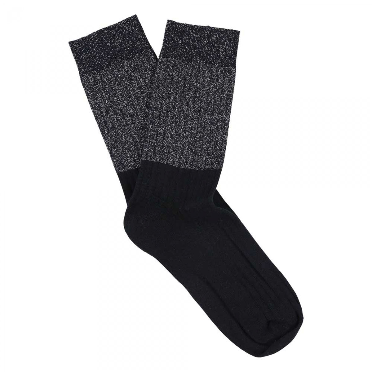 Women Lurex Block Socks — SILVER BLUE