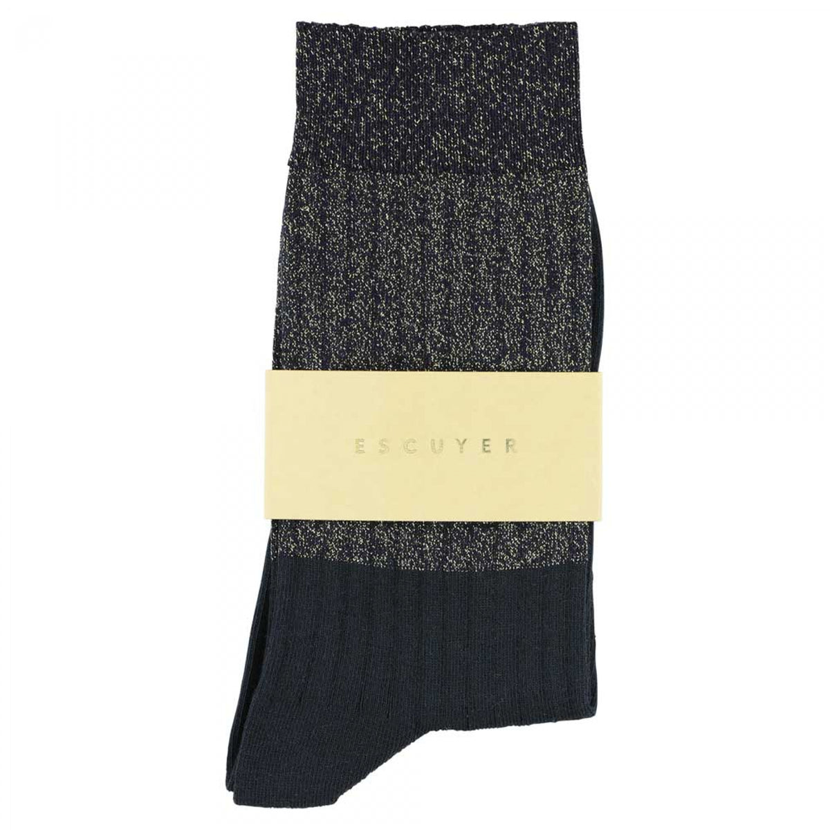 Women Lurex Block Socks — GOLD BLACK