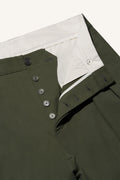 Marin Pleated Cotton Trousers — KAKI