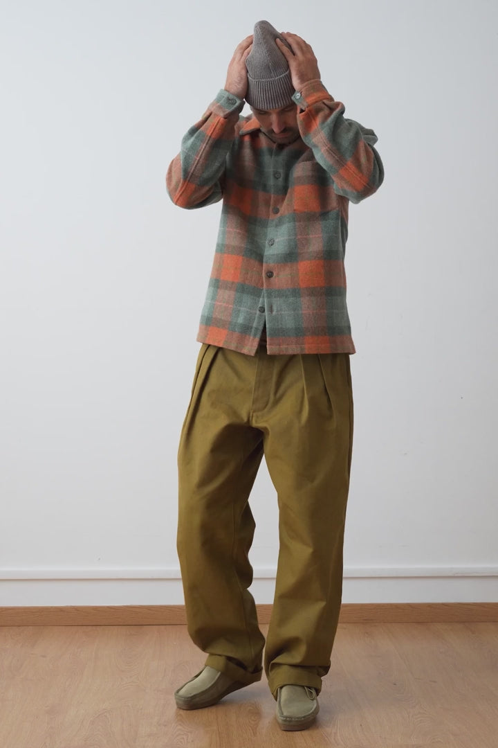 Épure Plaid Wool Overshirt — TARTAN VERTORANGE