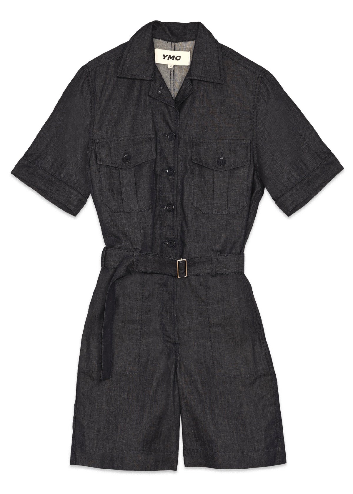 Organic Cotton Denim Playsuit — INDIGO