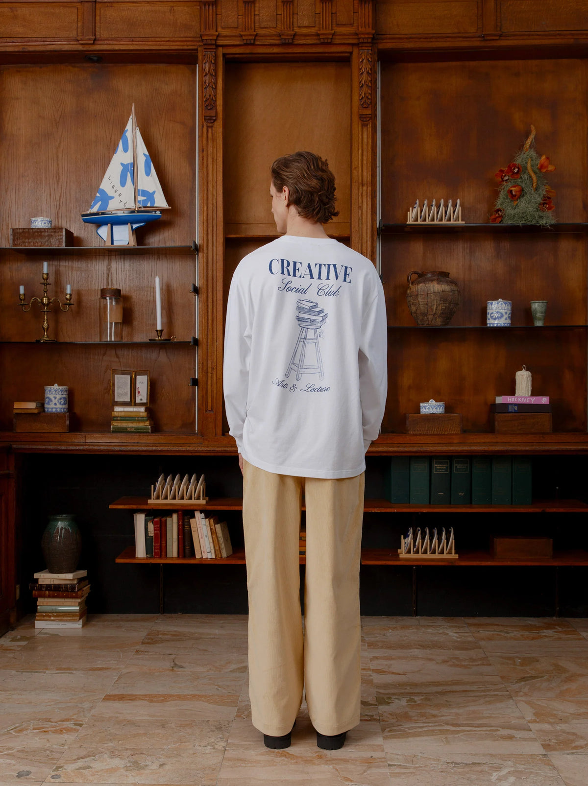 Unisex ARTS & LECTURE Long-Sleeve T-Shirt — WHITE