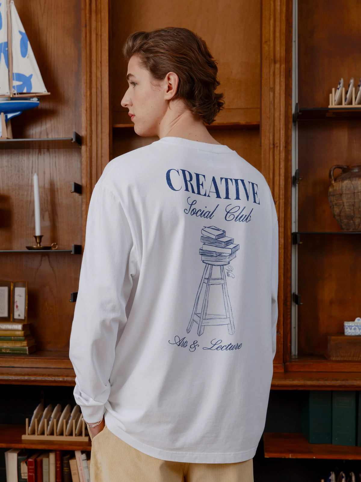 Unisex ARTS & LECTURE Long-Sleeve T-Shirt — WHITE