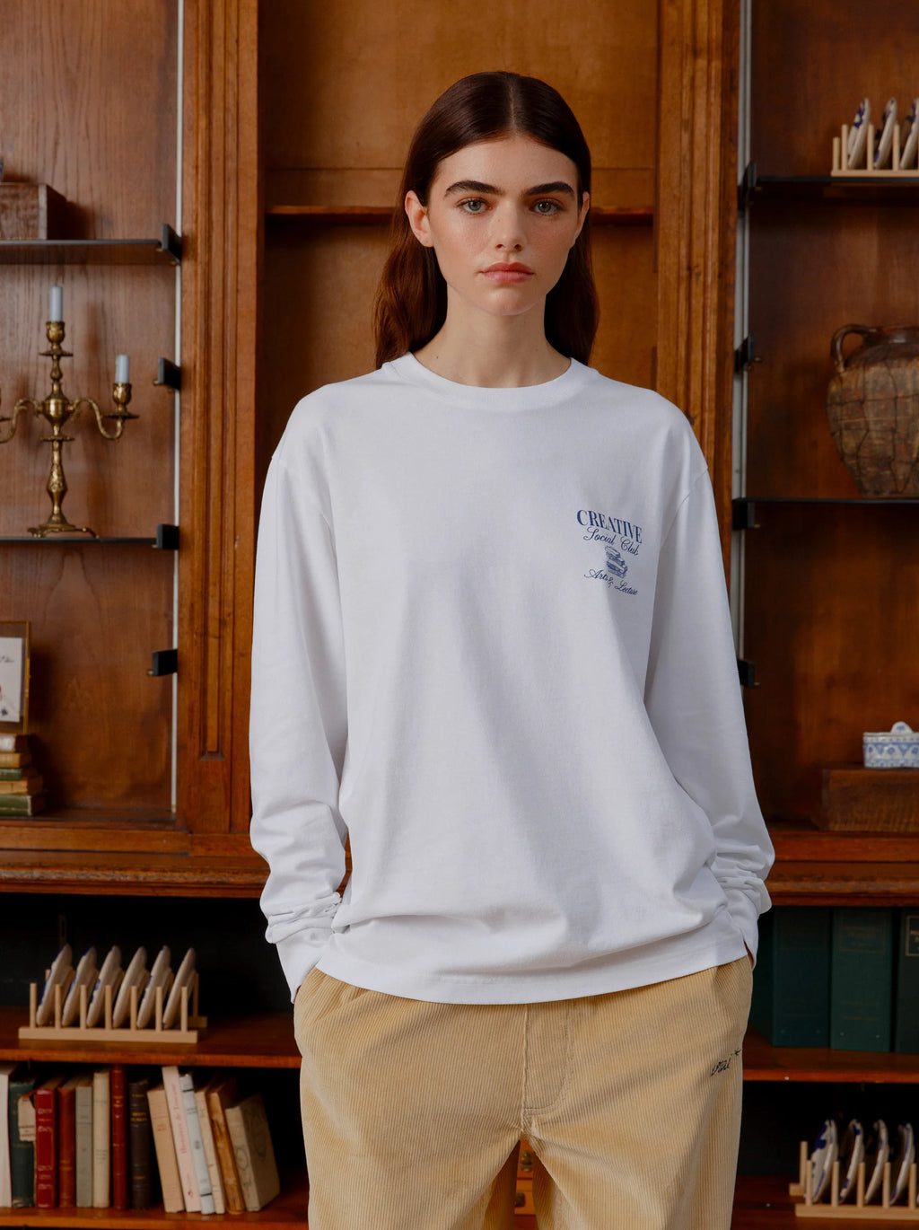 Unisex ARTS & LECTURE Long-Sleeve T-Shirt — WHITE