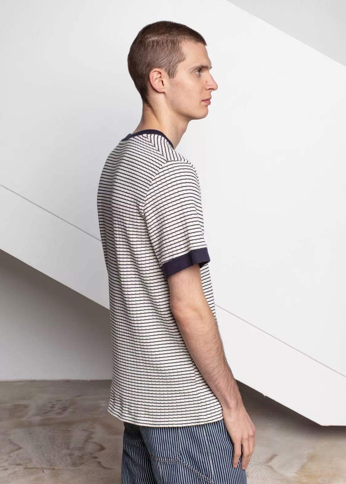 Telo Stripes T-Shirt — NAVY