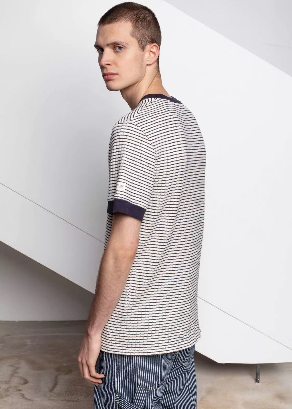 Telo Stripes T-Shirt — NAVY