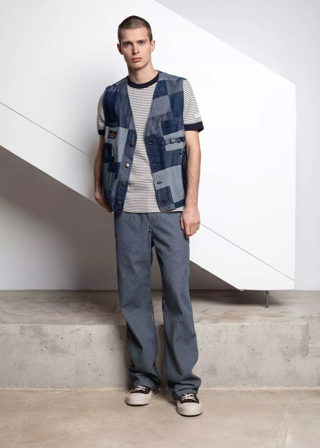 Telo Stripes T-Shirt — NAVY