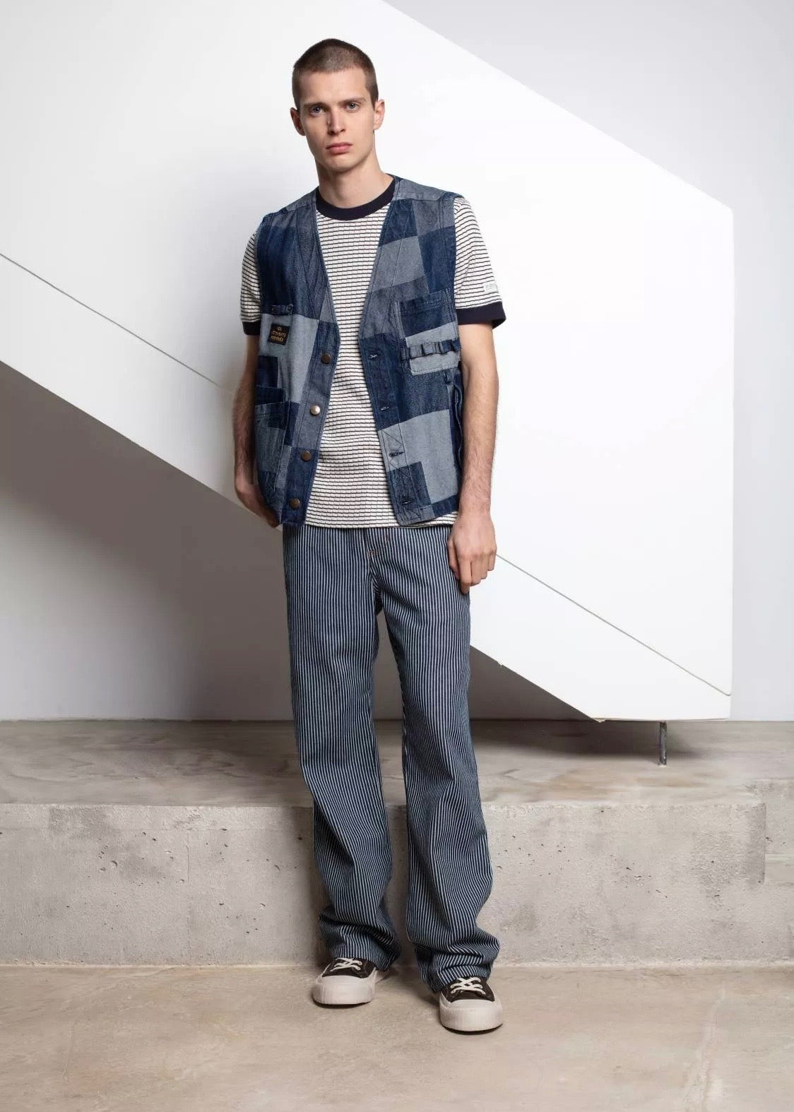 Telo Stripes T-Shirt — NAVY