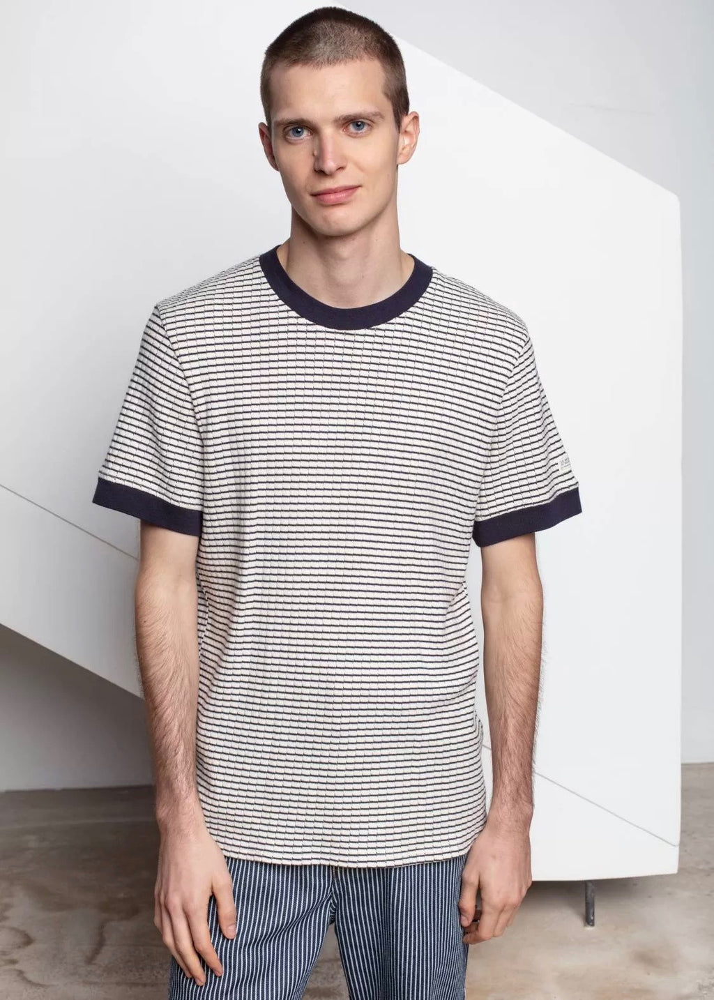 Telo Stripes T-Shirt — NAVY