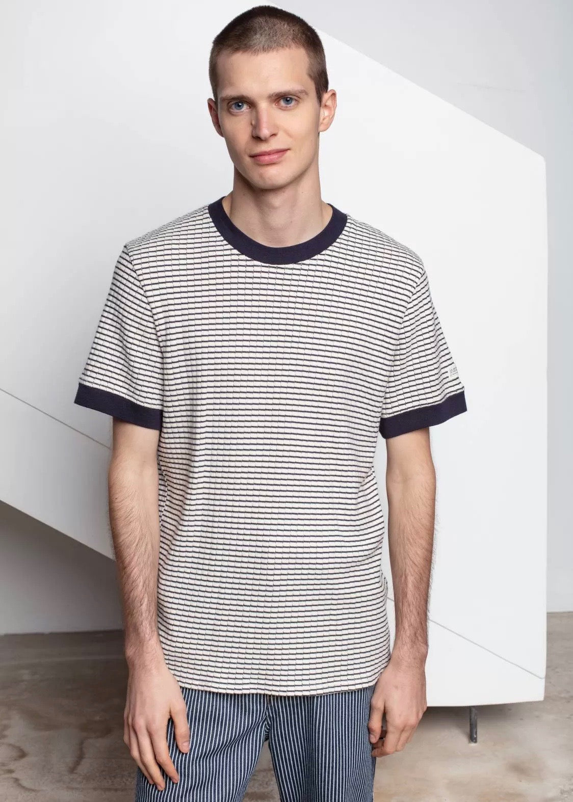 Telo Stripes T-Shirt — NAVY