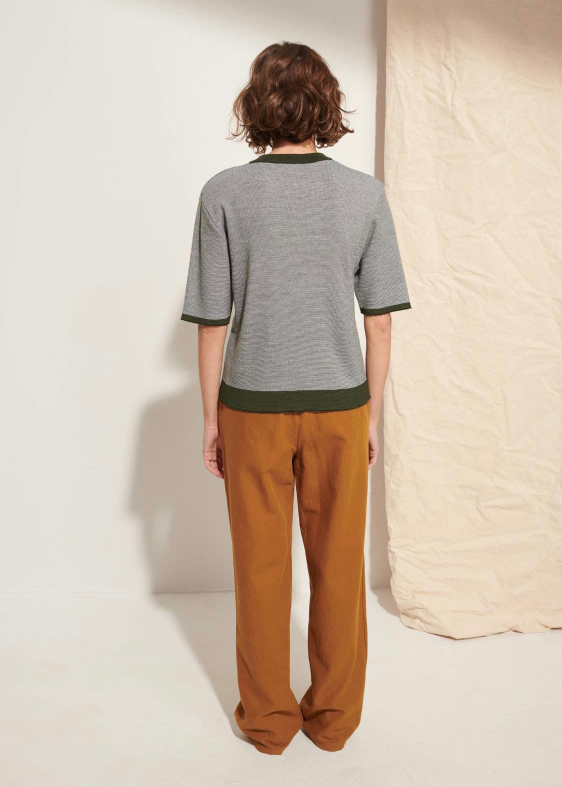 Suzon Tunisian Collar Sweater — GREY