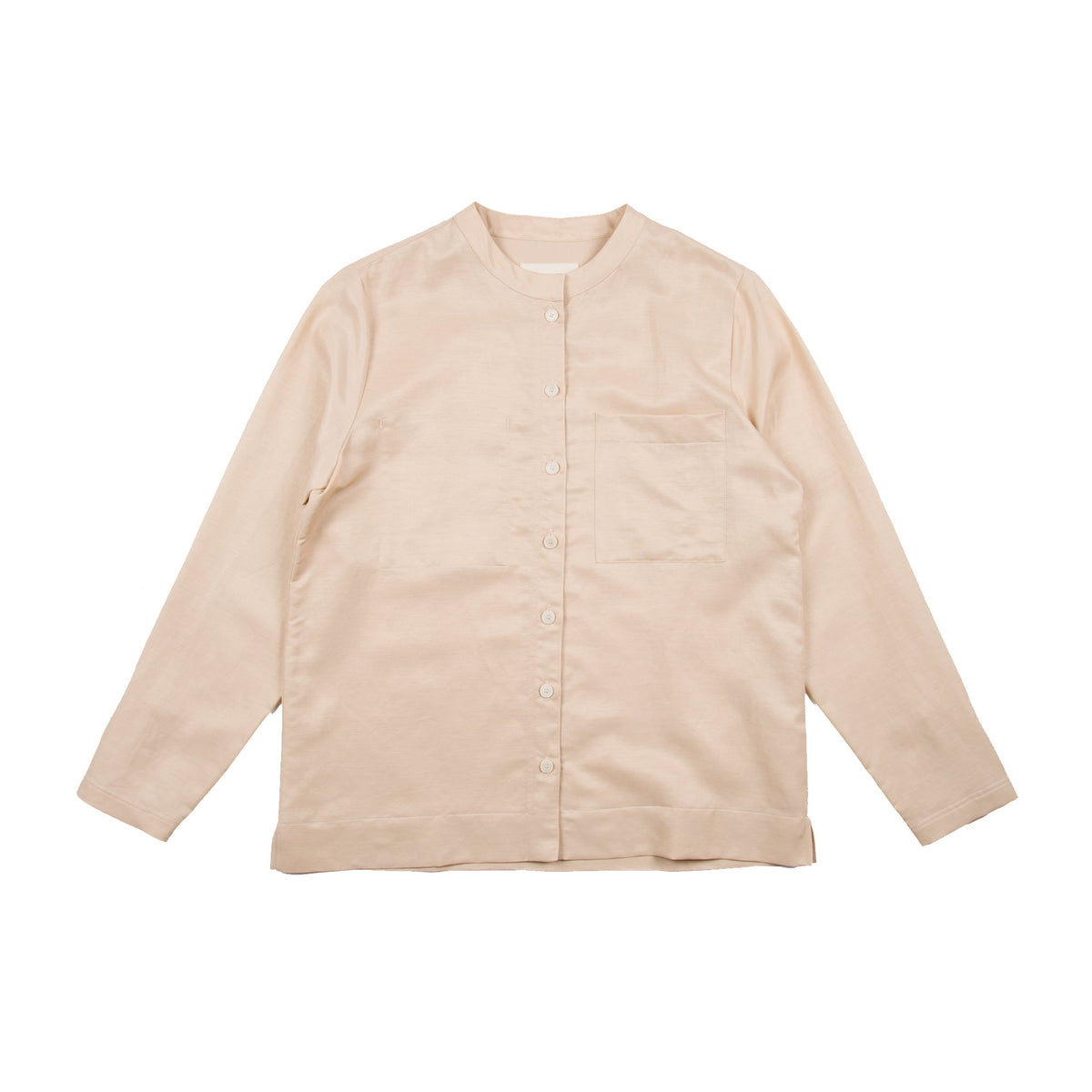Collarless Shirt Japanese Fabric — LIGHT PINK