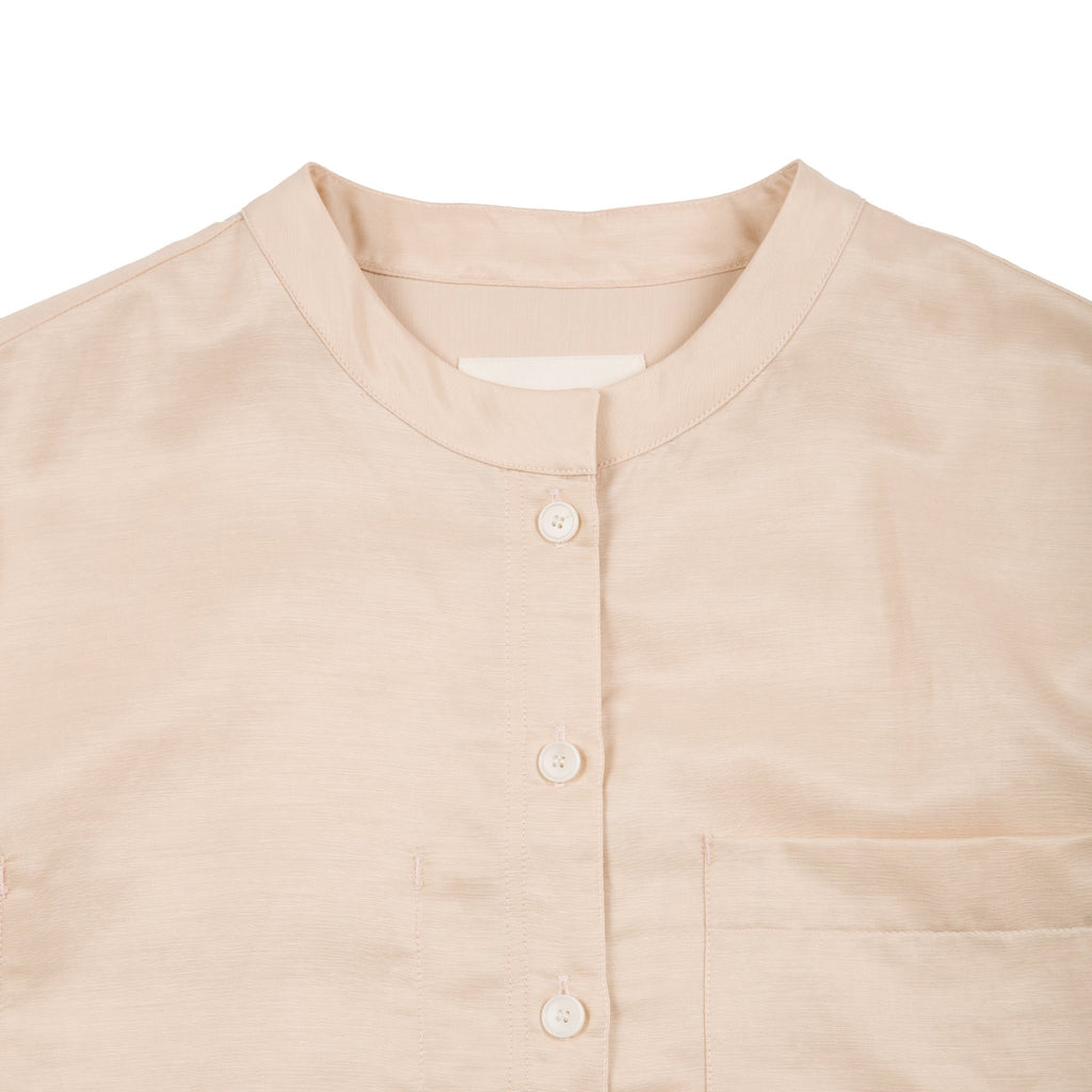 Collarless Shirt Japanese Fabric — LIGHT PINK