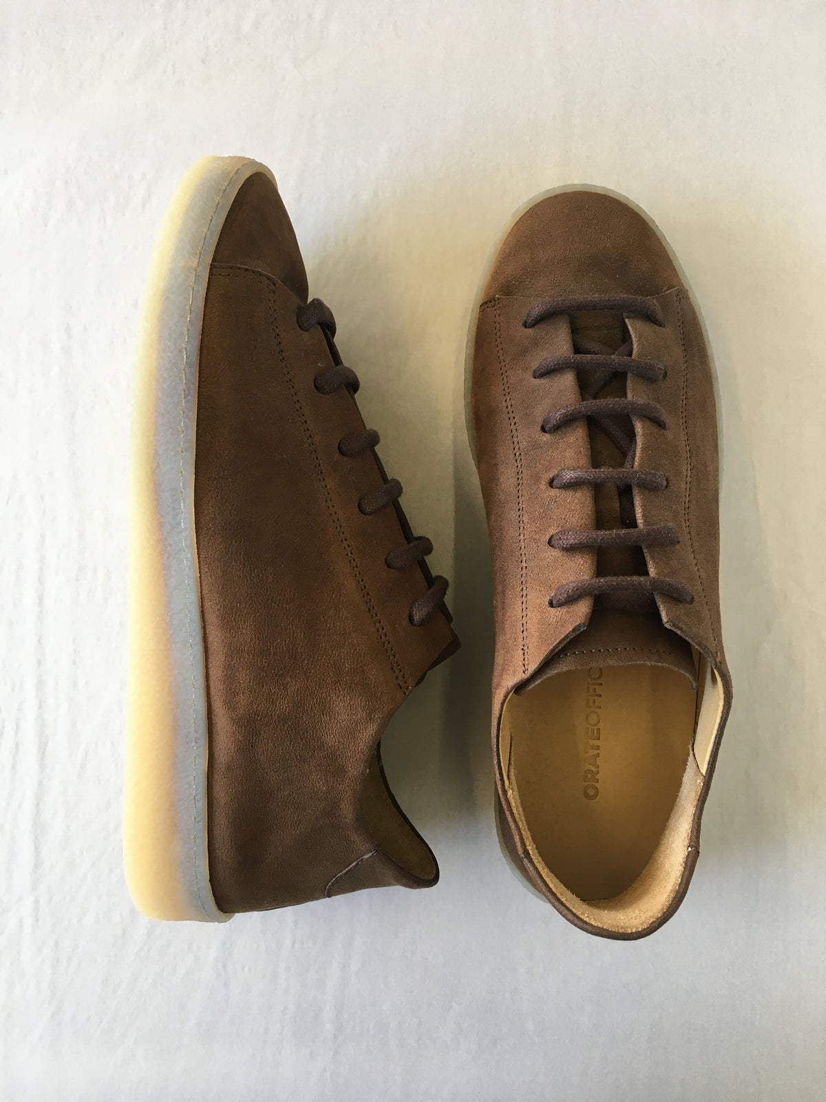 Pedro Leather Low Top Trainer — BROWN