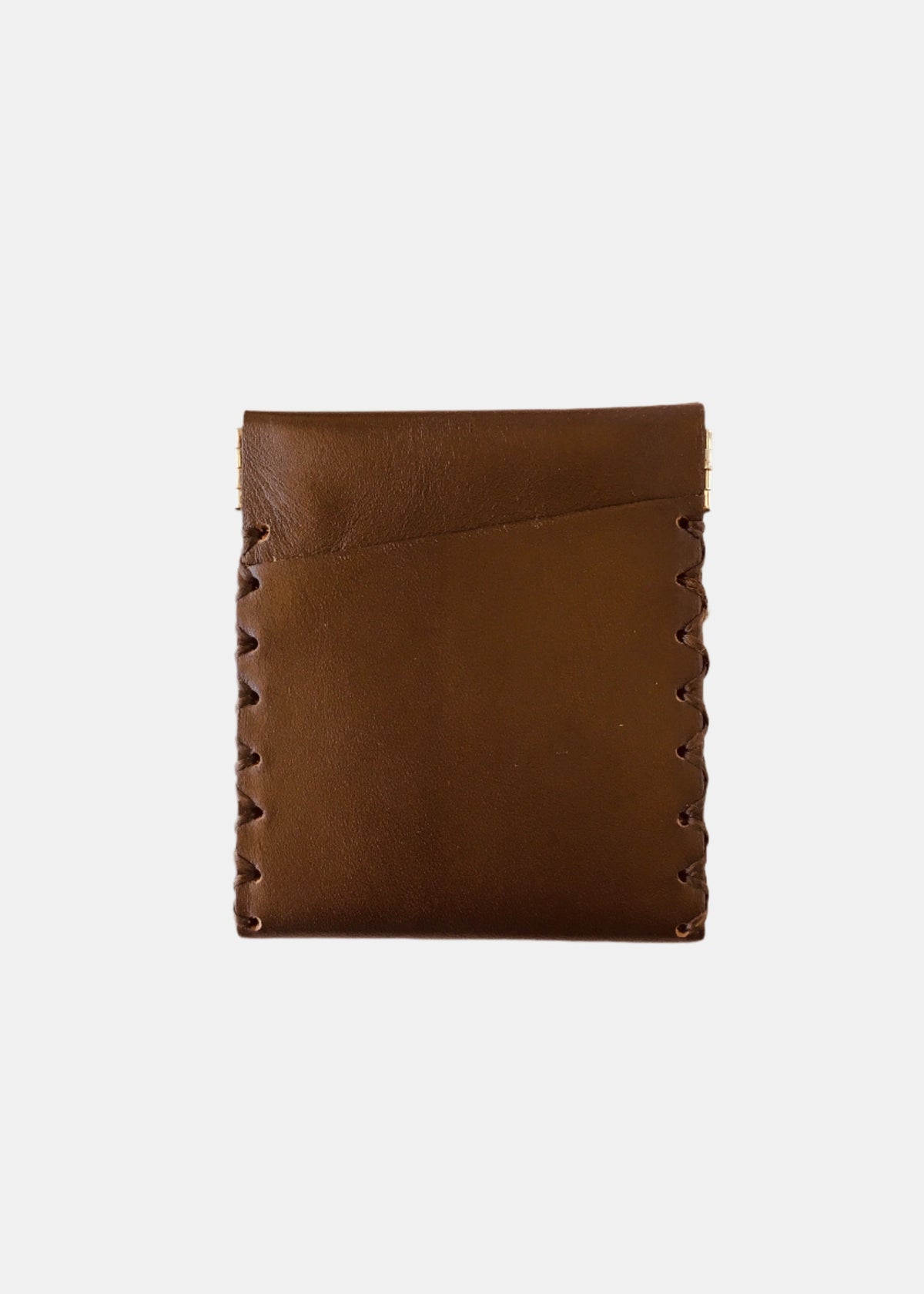 Handmade Leather Coin Wallet — BROWN