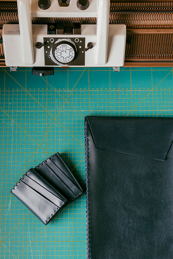 Handmade Leather Portfolio — BLUE