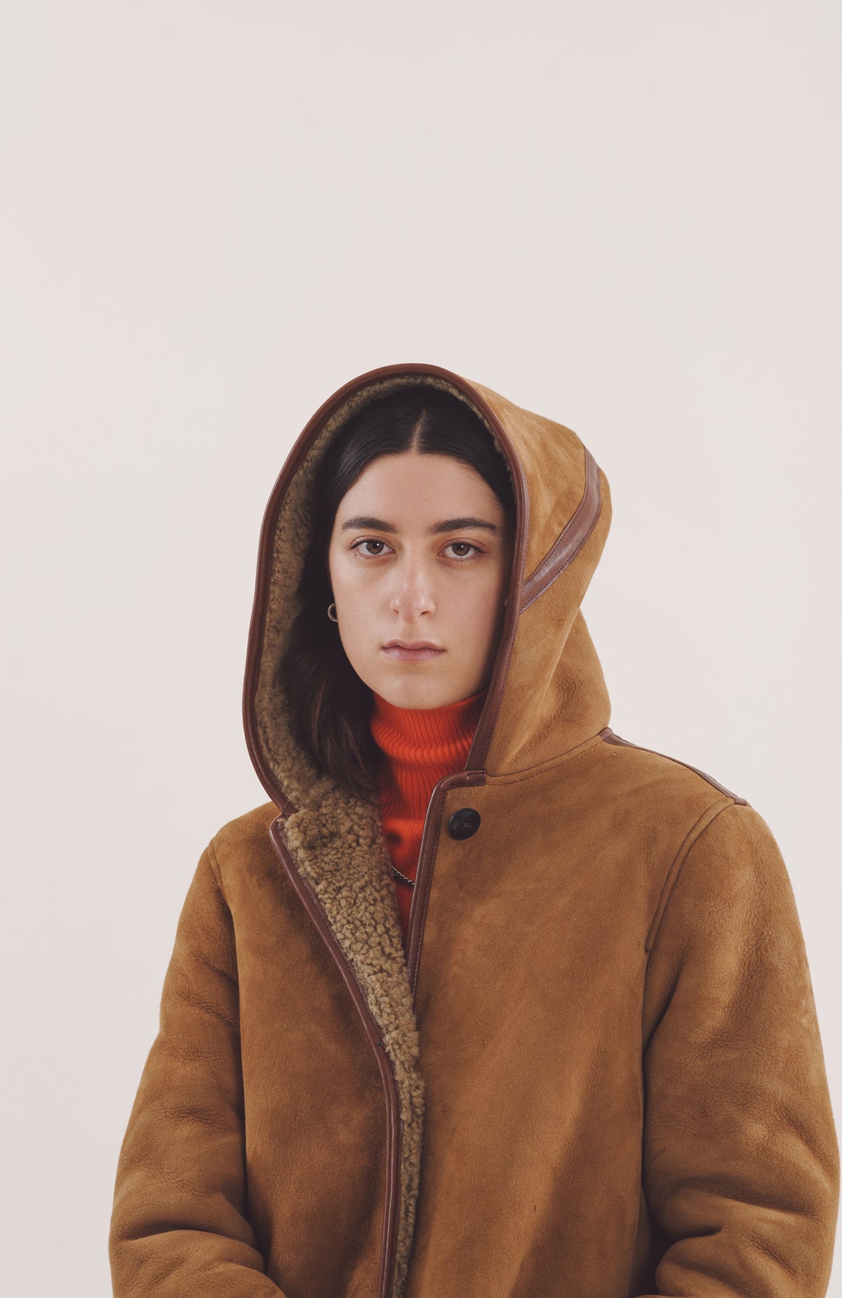 Sheepskin Suede Duffle — TAN