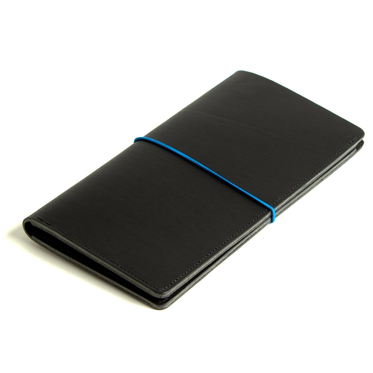 Robin Leather Travel Folio — BLACK / Blue